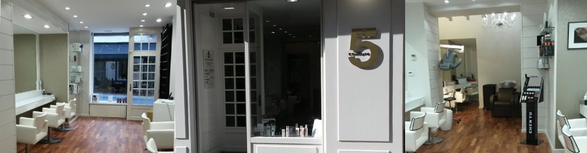 Vue générale du salon Le 5 coiffure à Nantes